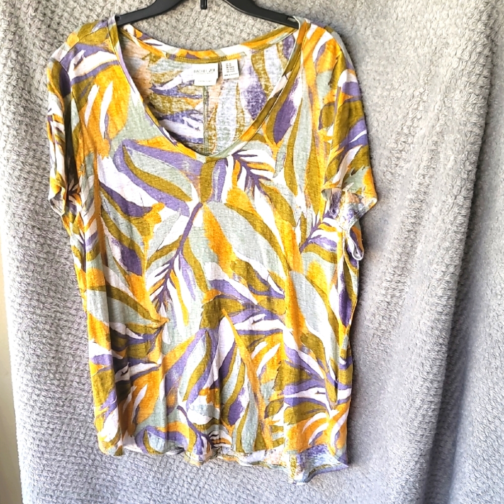 Rachel Zoe Gold Relaxed Short Sleeve Tee